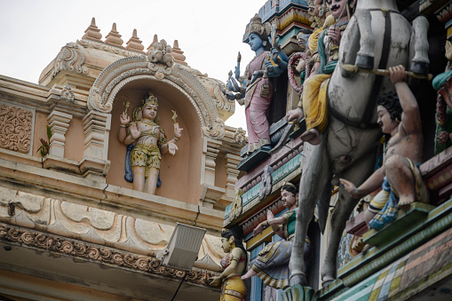 View of the facade of the Sri Mahamariamman Hindu Temple in the Kuala Lumpur