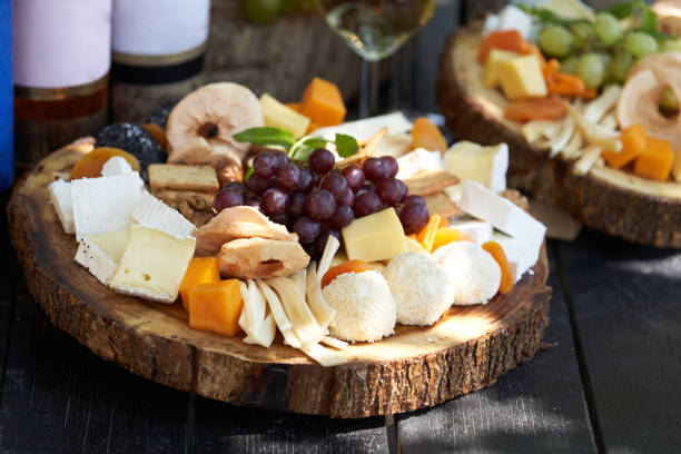 istock Wine and snack set. Antipasto and catering table 1267629242