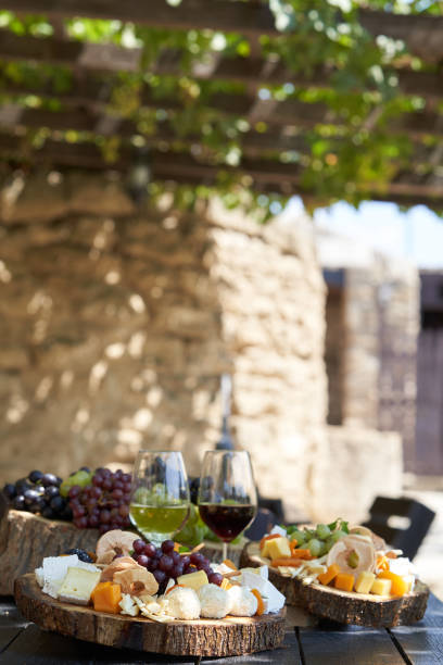 istock Wine and snack set. Antipasto and catering table 1267629245
