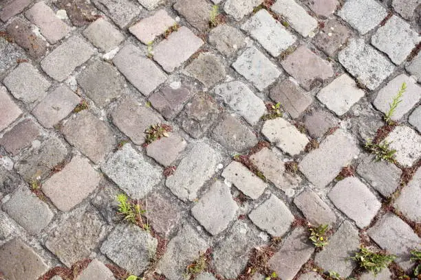 Cobblestones, cobblestones, street, background image, bird's eye view