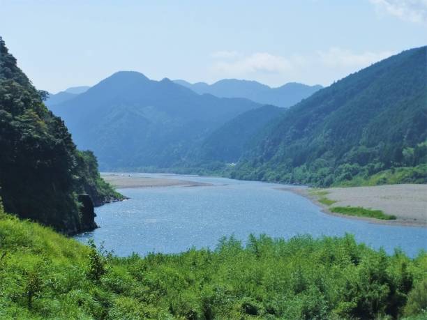 Kumamoto River, Japan (World Heritage Site, Yoshino Kumano National Park) Kumano river is a designated UNESCO world heritage site. mie prefecture photos stock pictures, royalty-free photos & images