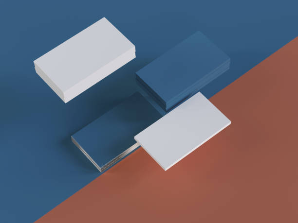 istock Business cards mockup on coloured background 1267637559
