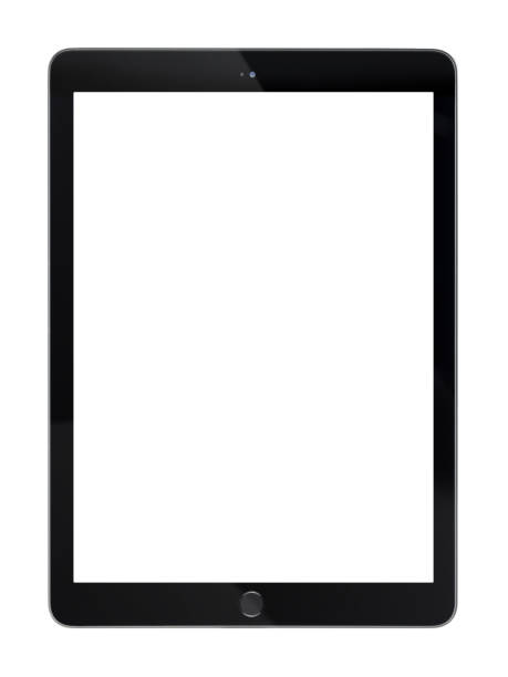 Tablet computer display with blank white screen Tablet computer display with blank white screen,  Black Tablet pc isolated on white background. ipad stock pictures, royalty-free photos & images