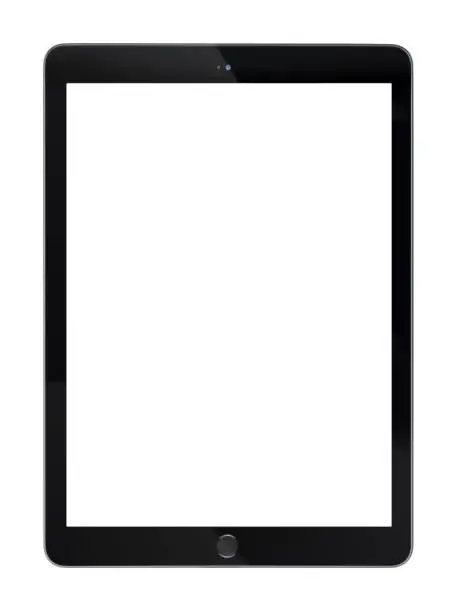 Photo of Tablet computer display with blank white screen