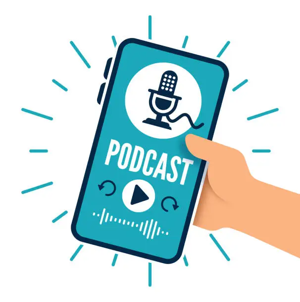 Vector illustration of Podcast Mobile Device App Interface
