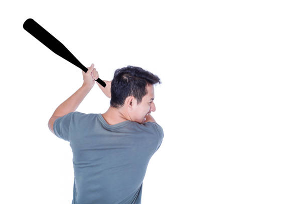 people hold baseball bat and doll to violence concept.