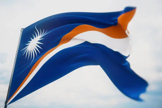 Background with flag of Marshall Islands