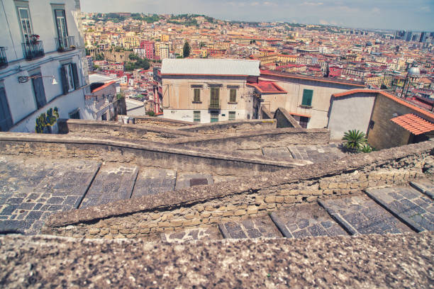 Overlooking the city of Naples with so many old buildings full of history. Naples, Italian Napoli is the regional capital of Campania and the third-largest city of Italy, after Rome and Milan, with a population of almost 1million. It's the second-most populous metropolitan area in Italy and the 7th-most populous urban area in the European Union.