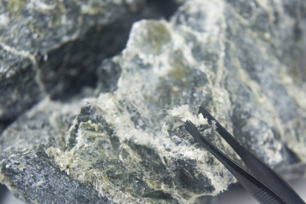 istock Chrysotile asbestos fiber close up. 1267659686
