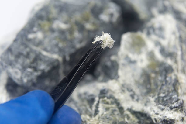 istock Chrysotile asbestos fiber close up. 1267659704