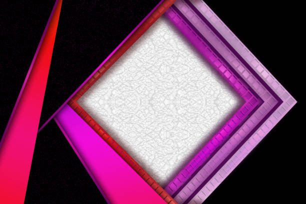 istock Abstract shiny pink shades metallic bands, on silver and black background. 1267665944