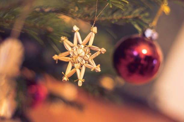 istock Traditional Christmas tree with Christmas decoration, evening 1267671240