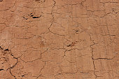 Background of great clay wall or brown ocher. Grunge rock texture Cracked ground texture in vintage style. Canyon rock.