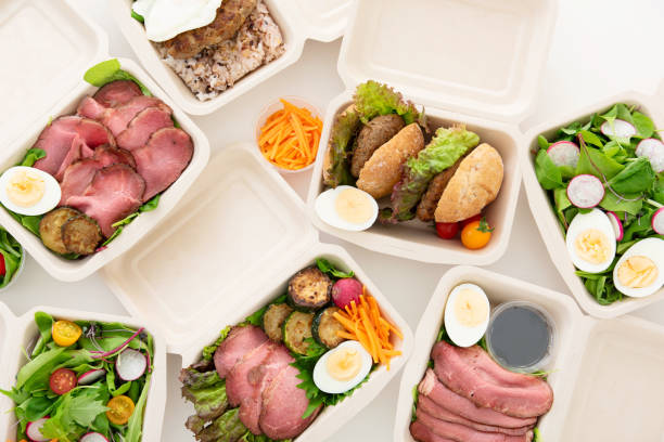 istock the dishes which entered the take-out container 1267678837