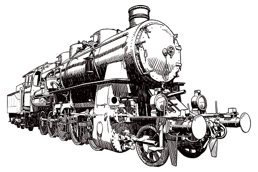 Vector drawing of a locomotive