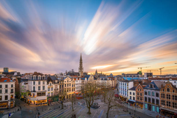 istock Brussels, Belgium plaza and skyline with the Town Hall 1267679802