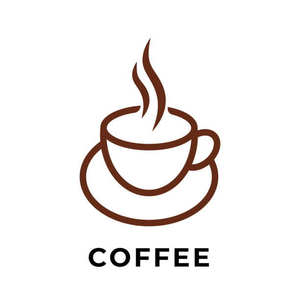 咖啡杯圖示向量設計插圖。一杯咖啡圖示向量隔離在白色背景上。用於徽標、網路圖示、符號和符號向量插圖範本的簡單咖啡杯設計。 - coffee 幅插畫檔、美工圖案、卡通及圖標