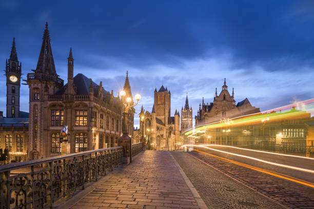 istock Ghent, Belgium on St. Michael's Bridge 1267680242