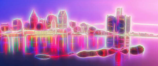 istock Detroit, Michigan - Neon Skyline 1267680913