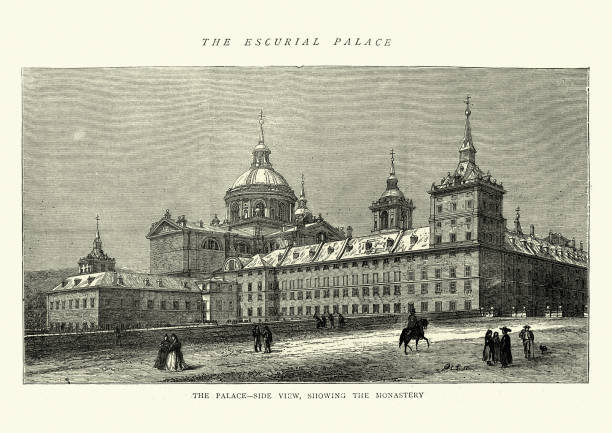 istock Monastery at El Escorial Palace, Spain 19th Century 1267681157