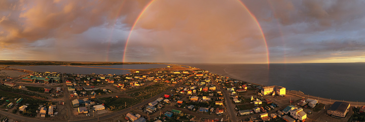 Storm Creates Rainbow Over the Northwest Arctic Borough of Kotzebue Alaska