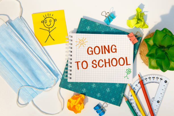 istock Going to school concept - school office supplies 1267684576