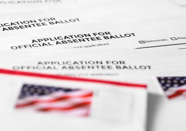Absentee Ballot By Mail US Voting Fraud USA president, state, or local absentee voting ballot applications absentee ballot photos stock pictures, royalty-free photos & images
