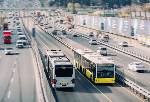 Bus rapid transit or Metrobus is a 50 km bus rapid transit route in Istanbul.