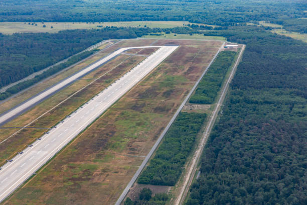 istock view of runway 18 in Frankfurt, Germany (Startbahn west) 1267688843