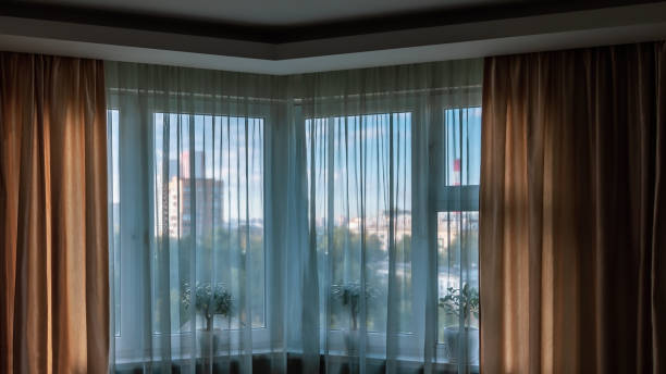 istock The window in the room against the backdrop of the cityscape. 1267689708
