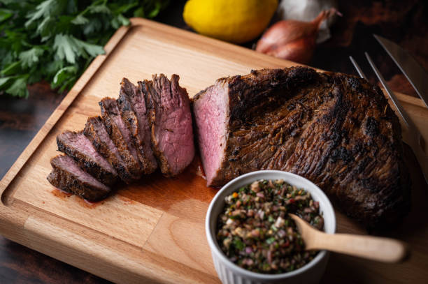 istock grilled tri tip steak with chimichurri sauce 1267693507