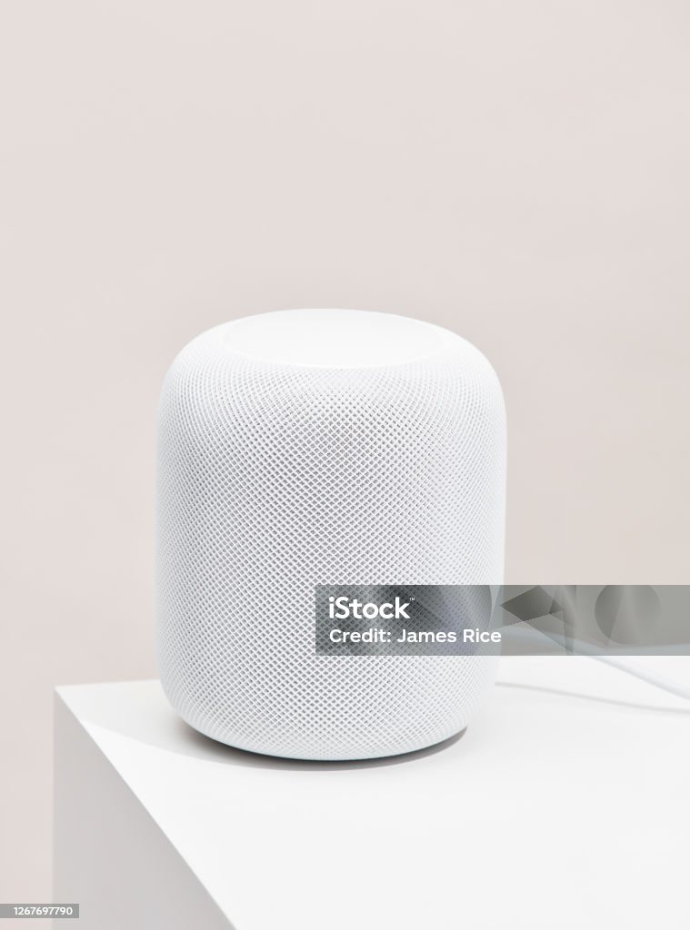 Apple Homepod White Apple Homepod photographed in-studio No People Stock Photo