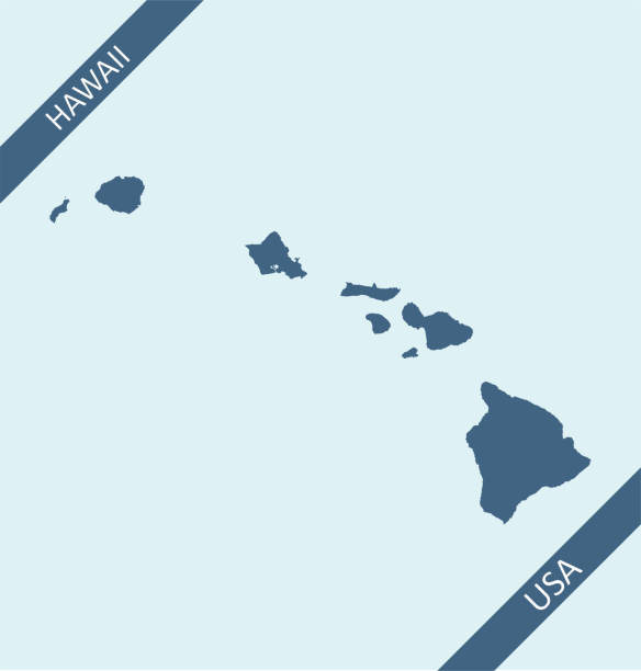 Counties map of Hawaii Highly detailed county map of Hawaii state of United States of America for web banner, mobile, smartphone, iPhone, iPad applications and educational use. The map is accurately prepared by a map expert. kihei stock illustrations