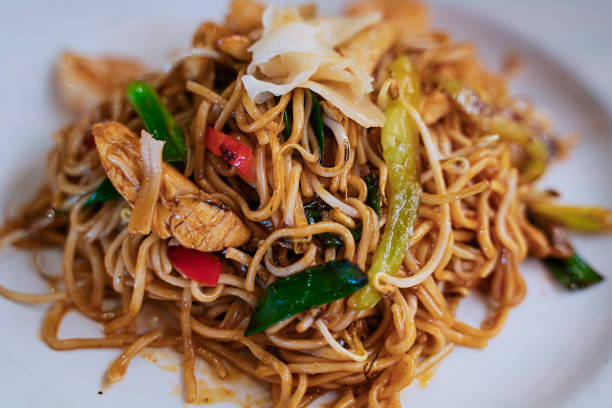 istock Noodles, pasta and vegetable in plate 1267700746