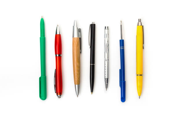istock Assortment of various Chancery isolated on white. pen-pencil 1267701006