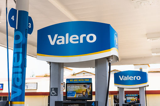 July 28, 2020 Santa Clara / CA / USA - Valero gas station located in San Francisco bay area