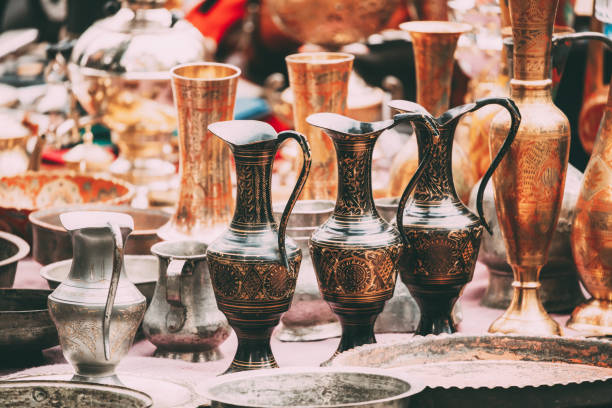 istock Various Container Displayed For Sale At Market Stall 1267706573