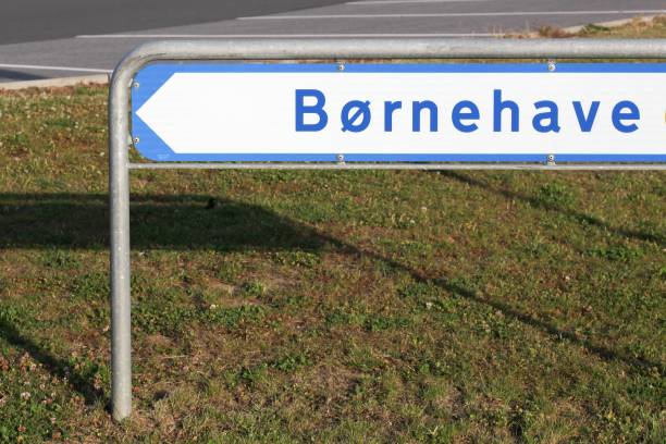 istock KIndergarten road sign in Denmark called Bornehave in Danish language 1267707347