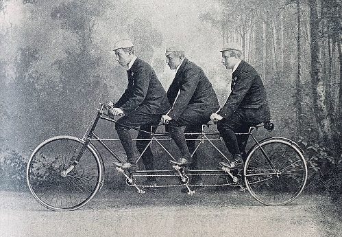 Tricycle champions Heinrich, Wilhelm and Karl Opel, Germany