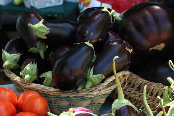 istock Eggplants in at a Farmers Market 1267707741