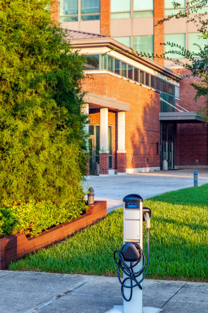 istock As electric vehicles become more prevalent, these Electric Car Charging Stations will be more prevalent like this one in from of Kissimmee City Hall, so you'll find it easier to Plug in, Charge up, & Go. 1267709874
