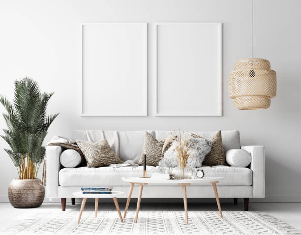istock Modern Interior Living Room Poster Frame Mockup 1267716694