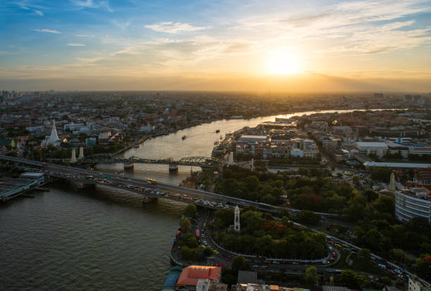 istock Bangkok city Evening Chao Phraya River View 1267722050