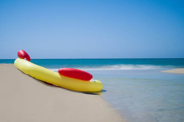 istock raft on a wonderful white sandy beach on Mallorca, Spain 1267728266