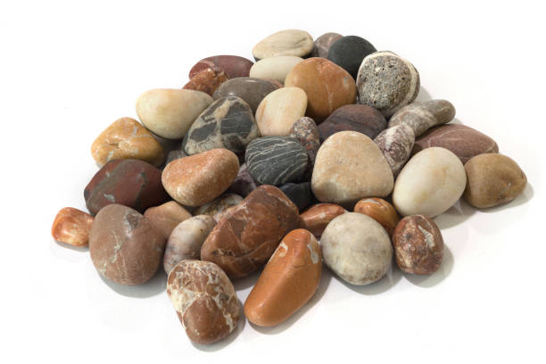 istock Sea stones, in studio, isolated on white background. 1267732059