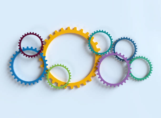 Colored Gears Colored Gears bicycle gear stock pictures, royalty-free photos & images
