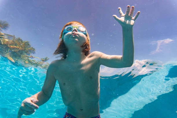 istock Little boy is diving in swimming pool 1267740678
