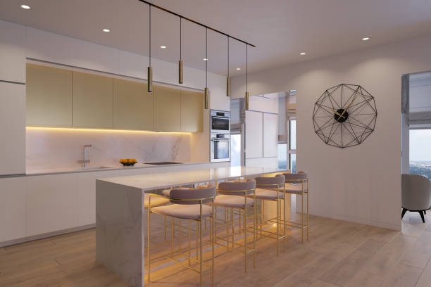 istock 3D illustration of a kitchen with day lighting 1267747785