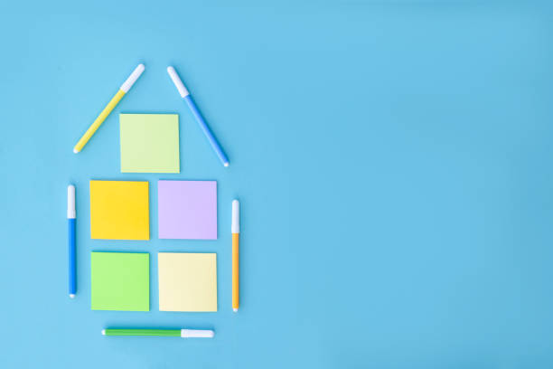 istock House made of stickers. 1267747982