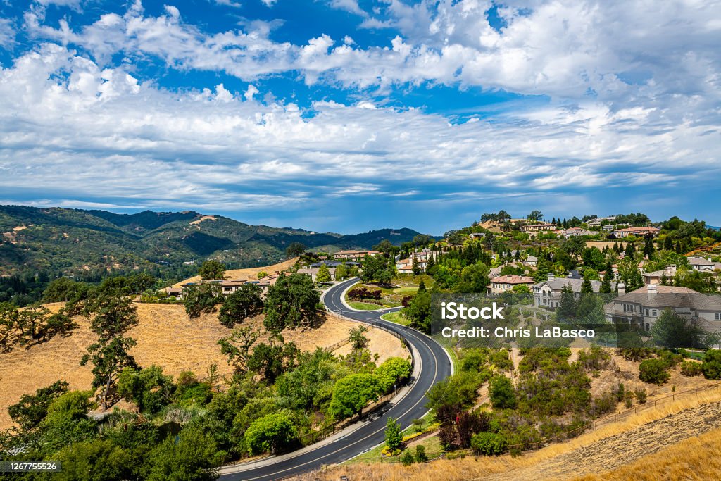 Hot Summer Day in the East Bay A look at the East Bay post-thunderstorm on a muggy, summer's day in August 2020 California Stock Photo
